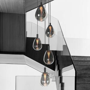 Mexlite Lampada a sospensione Glimsy, dimmerabile, Alluminio / Grigio / Zincato, Soggiorno / Sala da pranzo, Vetro, Lampada a sospensione