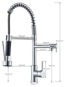 Miscelatore per cucina - Miscelatore per lavello con erogatore estraibile - Montaggio a incasso - Acciaio inossidabile 304 - Monocomando - 2 fori - Acqua calda/fredda - Cromato