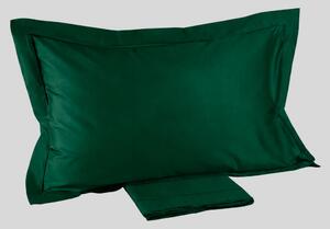 Completo Lenzuola In Raso Di Cotone Precious Sateen Matrimoniale - 250X290 175X205 + 2 Federe 50X80 Mirabello Brera Tinta Unita Verde Caleffi