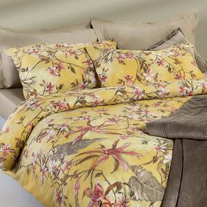Completo Lenzuola MATRIMONIALE - 250X290 175X205 2 FEDERE 50X80 Sauvage Flowers ORO Percalle Caleffi