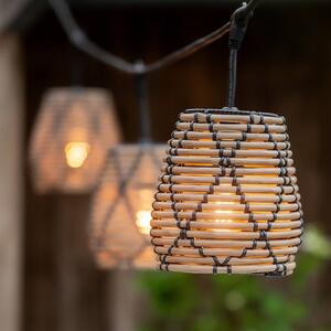 PR Home catena di luci per esterni Lollo, look rattan, a 5 luci