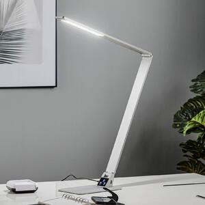 Fabas Luce Lampada da scrivania a LED Wasp, dimmerabile, Alluminio / Grigio / Zincato, Studio / Ufficio, Alluminio, Moderno, Lampada da tavolo LED