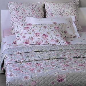 Copriletto Primaverile SINGOLO - 180X260 Lisianthus ROSA Percalle Caleffi