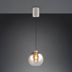 Reality Leuchten Lampada a sospensione Liora, dimmerabile, Crema / Ambra, Soggiorno / Sala da pranzo, Vetro, Moderno, Lampada a sospensione