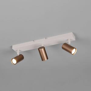 Reality Leuchten Faretto Taryn, marrone, lunghezza 45 cm, a 3 luci, GU10 dimmerabile, Marrone / Ruggine, Soggiorno / Sala da pranzo, Metallo, Moderno, Downlight