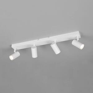 Reality Leuchten Faretto Taryn, bianco opaco, lunghezza 62 cm, a 4 luci, GU10 dimmerabile, Bianco / Opale, Soggiorno / Sala da pranzo, Metallo, Moderno, Downlight