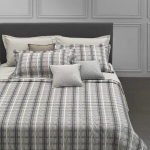 Trapunta In Raso Jacquard Tartan Matrimoniale - 270X260 Trussardi Geometrico Avorio Caleffi
