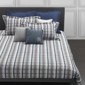 Trapunta In Raso Jacquard Tartan Matrimoniale - 270X260 Trussardi Geometrico Grigio Caleffi