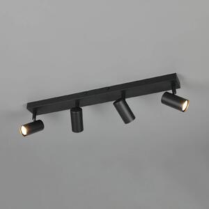 Reality Leuchten Faretto Taryn, nero opaco, lunghezza 62 cm, a 4 luci, GU10 dimmerabile, Nero, Soggiorno / Sala da pranzo, Metallo, Moderno, Downlight