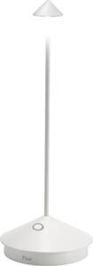 Lampada a led da tavolo Pina Pro Bianca ricaricabile e dimmerabile senza fili Zafferano CCT 2200-2700-3000K IP54 Batteria da 12h