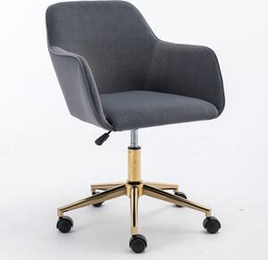Sedia da ufficio AIORBER, sedie, con rivestimento in velluto, basi dorate, regolabile in altezza, girevole a 360°, rotelle antigraffio, per ufficio e studio, 58 x 58 x 86 cm
