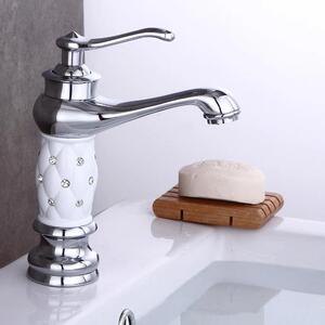 Rubinetto per lavabo - Miscelatore monocomando - Da appoggio - Acciaio inox 304 - Corpo valvola in ottone - Argento