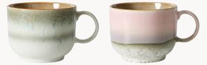 Set di 2 tazze fatte a mano con smalto reattivo 70's