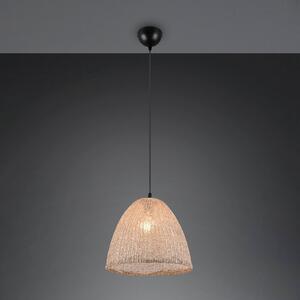 Reality Leuchten Lampada a sospensione Kibito, dimmerabile, Crema / Ambra, Soggiorno / Sala da pranzo, Tessuto / Stoffa / Seta, Lampada a sospensione