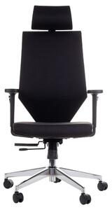 Sedia da ufficio ergonomica girevole ZN-805-C, braccioli regolabili, poggiatesta, base in alluminio, seduta scorrevole (avanti-indietro), nero