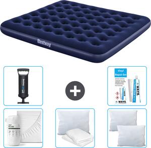 Materasso gonfiabile Bestway - 2 persone - 183 x 203 x 22 cm - Blu - Accessori inclusi