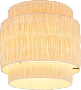 Lampada da soffitto Briloner Papper, paralume in rafia, stile boho, attacco E27, naturale, Ø30 x 32 cm