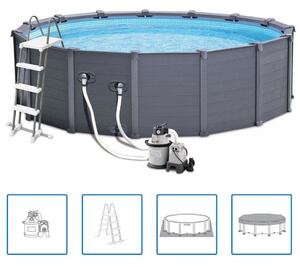 Piscina a pannelli Intex Graphite 478 cm PVC 16805 L 28382GN