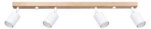 Lampada a soffitto VERDO 4 bianco 4xGU10 10W acciaio/legno 17.5x65x96cm Sollux Lighting
