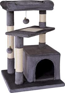 Tiragraffi per gatti lionto 75 cm con grotta, giaciglio e superficie in sisal, compatto e stabile, ideale per il gioco, il riposo e la cura degli artigli, grigio scuro