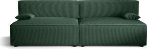 Divano letto Alvito X2, colore: verde. Materiale: velluto a coste. A: L: 272 cm, A: 85 cm, L: 94 cm, divano con rete e funzione letto, divano letto, divano letto, divano letto, divano letto