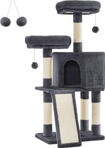 FEANDREA tiragraffi, albero tiragraffi, 115 cm, tiragraffi, grigio fumé
