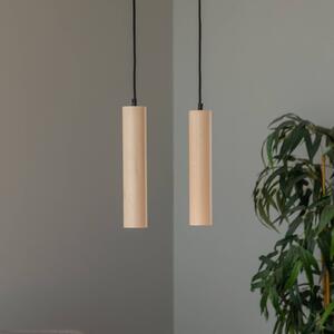 Euluna Lampada a sospensione Tube di legno, 2 luci