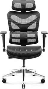 Diablo V-Commander Sedia ergonomica da ufficio Sedia direzionale Bracciolo 3D Supporto lombare Poggiatesta regolabile e sedile in rete Nero