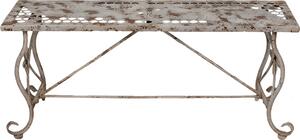 Panchina da giardino Clayre & Eef 105x35x44 cm Bianco Marrone Metallo