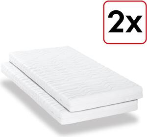 Materasso premium a 7 zone 100x200 cm CloudComfort in confezione doppia, altezza 15 cm, livello di rigidità H2/H3, twin set