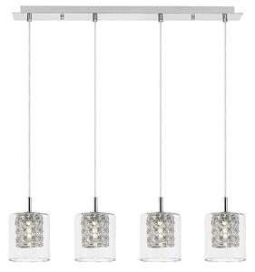 Rabalux 3116 lampada a sospensione 4 spot Duchessa, G9, argento, moderna, 72cm