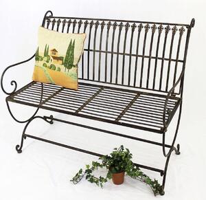 DanDiBo panca da giardino in metallo marrone resistente alle intemperie 2 posti Finca 102 cm panca da giardino in ferro