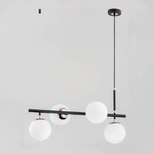 Alfa Lampada a sospensione Fiore, nero/bianco/oro, 4 luci