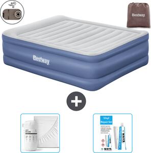 Materasso gonfiabile Bestway - 2 persone - 152 x 203 x 61 cm - Grigio/Blu - Accessori inclusi
