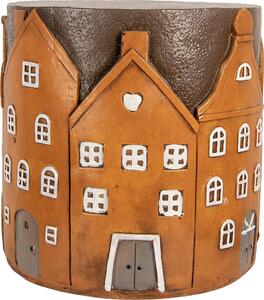 Tavolo da piantagione Clayre & Eef Ø 39x39 cm Plastica arancione