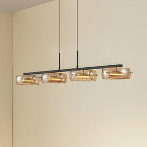 Lampada a sospensione in vetro Martis Lucande, dimmerabile, Crema / Ambra, Soggiorno / Sala da pranzo, Vetro, Moderno, Lampada a sospensione