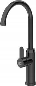 Rubinetto da cucina nero - Acciaio spazzolato 415 mm