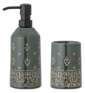 Set di accessori da bagno in gres verde Cheran - Bloomingville