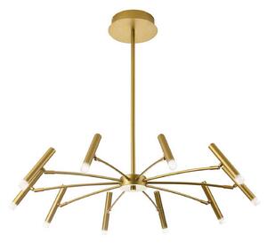 Viokef Lampada LED a sospensione Secret, color oro, Ø 80 cm, metallo, 10 luci. dimmerabile, Ottone / Oro, Soggiorno / Sala da pranzo, Metallo, Moderno