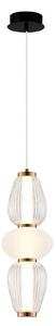 Viokef Lampada LED a sospensione Shiny, Ø 16 cm, trasparente/bianco, vetro Shiny, Chiaro / Trasparente, Soggiorno / Sala da pranzo, Moderno