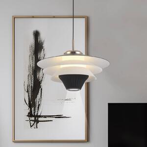 Viokef Lampada LED a sospensione Manley, nero/bianco, Ø 22 cm, metallo Manley, Nero, Soggiorno / Sala da pranzo, Alluminio, Moderno