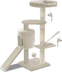VOUNOT Tiragraffi in sisal naturale con cuccia Albero per gatti Operabile