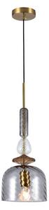 Viokef Lampada a sospensione Glorial, grigio fumo, Ø 20 cm, vetro