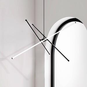 Viokef Lampada LED a sospensione Sandy, lunghezza 90 cm, nero, metallo Sandy, Nero, Soggiorno / Sala da pranzo, Alluminio, Moderno