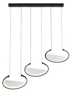 Viokef Lampada LED a sospensione Adele, lunghezza 117 cm, nero, metallo, 3 luci. Adele, Nero, Soggiorno / Sala da pranzo, Alluminio, Moderno