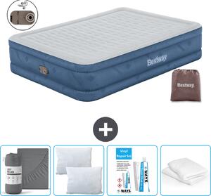 Materasso gonfiabile Bestway - 2 persone - 152 x 203 x 46 cm - Grigio - Accessori inclusi
