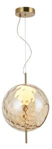 Viokef Lampada LED a sospensione Dalia, Ø 30 cm, color ambra/dorato, vetro