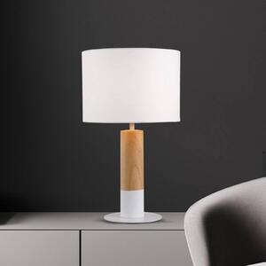 Viokef Lampada da tavolo Carroll, Bianco / Opale, Soggiorno / Sala da pranzo, Tessuto / Stoffa / Seta, Lampada da tavolo