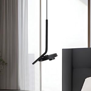 Viokef Lampada LED a sospensione Factory, nera, Ø 15 cm, metallo Factory, Nero, Soggiorno / Sala da pranzo, Metallo, Moderno