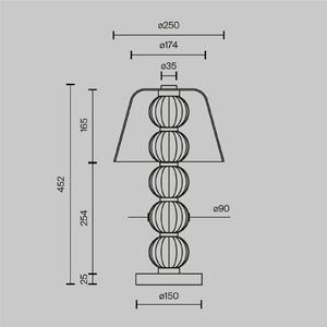 Maytoni Lampada da tavolo LED AMULET, altezza 45 cm, color oro, metallo/vetro AMULET, Ottone / Oro, Soggiorno / Sala da pranzo, Metallo, Moderno, Lampada da tavolo LED